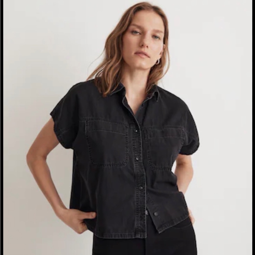 Madewell Denim Slanted Button Up Shirt